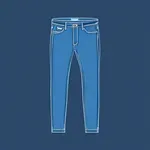 straight-legged blue jeans image